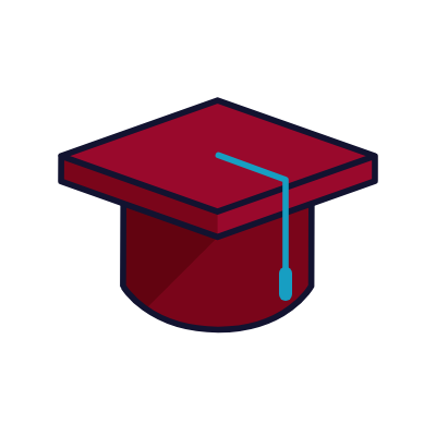 Graduation cap icon.