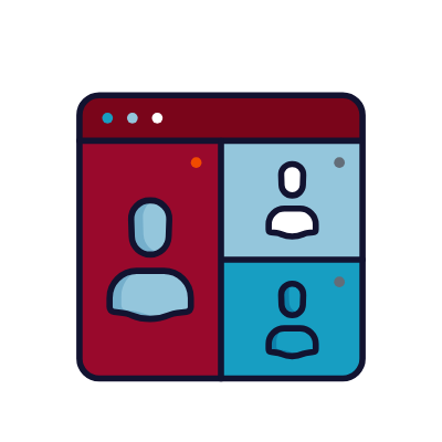 Online meeting icon showing multiple participants.